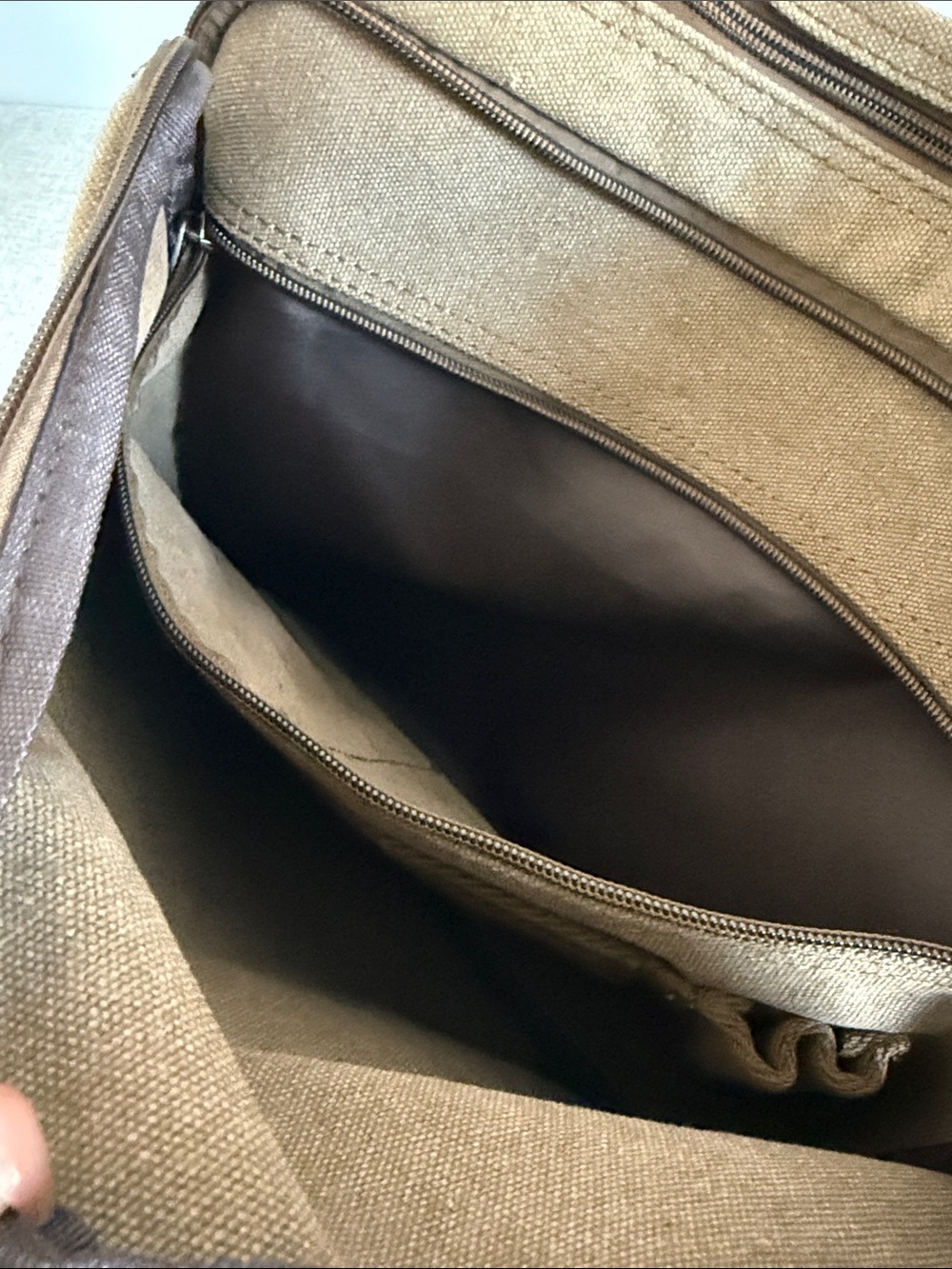 ✨ Topfox Vintage-Vibe Tan Canvas Crossbody Messenger Bag ✨ - Picture 9 of 12